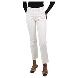 Anine Bing-Weiße Distressed-Jeans mit geradem Bein – Größe W25-Weiß
