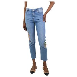 Sandro Blue embroidered jeans - size UK 8 Blue