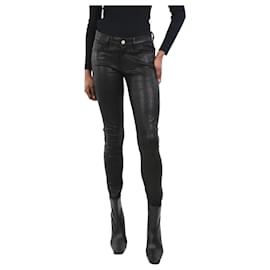 Frame Denim-Black leather skinny jeans - size Waist 27-Black