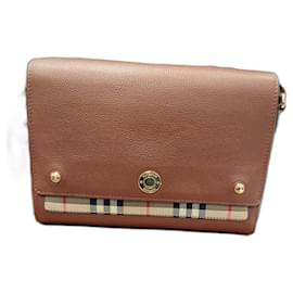 Burberry-Burberry note check bag-Brown