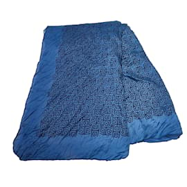 Hermès-Foulard en soie imprimée bleu Hermès-Bleu
