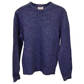 Acne Studios Pull ras du cou mélangé en laine bleue Bleu Marine