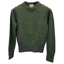 Acne-Acne Studios Crewneck Sweater in Green Wool -Green