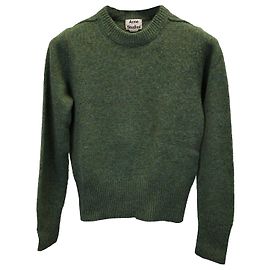 Pull à col rond Acne Studios en laine verte Vert