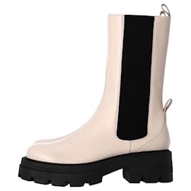 Sergio Rossi-Sergio Rossi Milla Platform Boots in White Leather -White,Cream