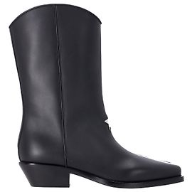 Dior L.UN. Stivaletti Cowboy in Pelle Nera Nero