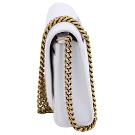 Balenciaga-Balenciaga Hourglass Wallet On Chain in White Box calf leather Leather-White