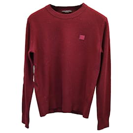 Acne Studios Face-Patch-Pullover aus roter Baumwolle Rot