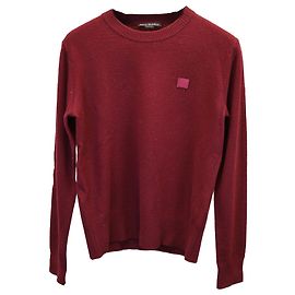 Suéter Acne Studios com patch facial em algodão vermelho Vermelho