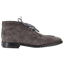 Tod's Ankle Desert Boots in Grey Suede Brown