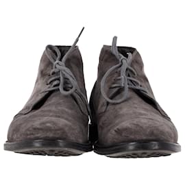 Tod's-Tod's Ankle Desert Boots in Grey Suede-Grey