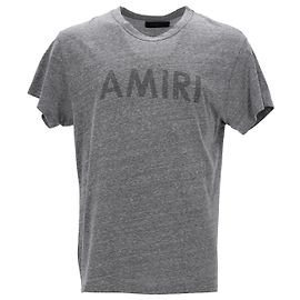 Camiseta Amiri Logo em Algodão Cinza Cinza
