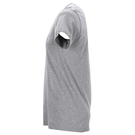 Balmain-Balmain Logo T-shirt in Grey Cotton-Grey