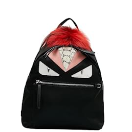 Fendi-Nylon & Leather Monster Backpack 8BZ035-Black