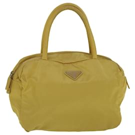 Prada-PRADA Hand Bag Nylon Yellow Auth 60250-Yellow