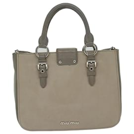 Miu Miu-Miu Miu Hand Bag Leather 2way Gray Auth yb417-Grey