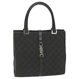 Gucci-GUCCI GG Canvas Jackie Hand Bag Black 002 1065 Auth ep2440-Black
