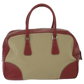 Prada-PRADA Tote Bag Toile Rouge Beige Auth 59695-Rouge,Beige