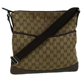 Gucci-Bolsa de ombro de lona GUCCI GG bege 145857 auth 60387-Bege