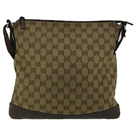 Gucci-GUCCI GG Canvas Shoulder Bag Beige 145857 auth 60387-Beige