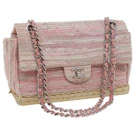 Chanel-CHANEL Matelasse Chain Shoulder Bag Leather Pink CC Auth 59323A-Pink