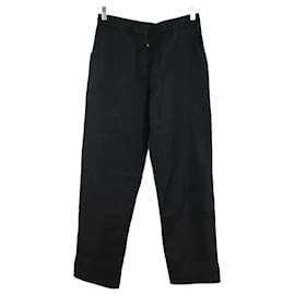 Saint Laurent-Pantalones de seda-Negro