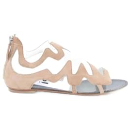 Alaïa-Leather sandals-Beige
