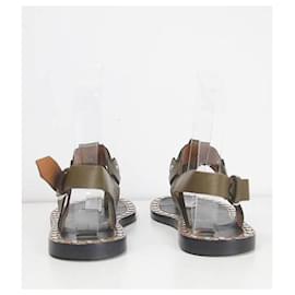 Isabel Marant-Leather sandals-Khaki