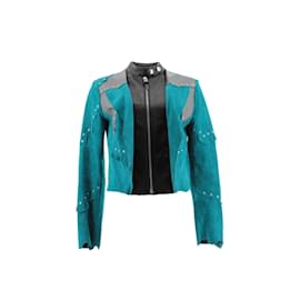 Coach Leather coat Turquoise