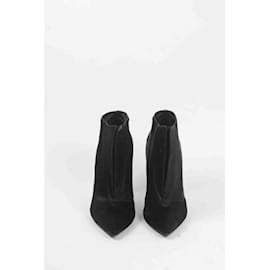 Longchamp-Boots en cuir-Noir