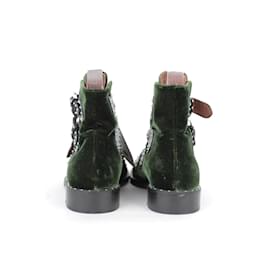 Givenchy-Bottes à boucles en velours-Vert