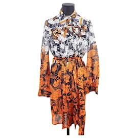 Miu Miu-vestido de algodón-Naranja