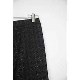 Chanel-Falda de tweed-Negro