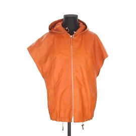 Longchamp Leather coat Orange