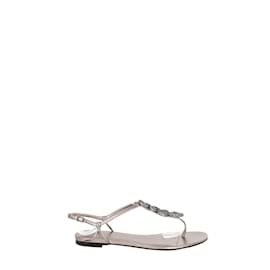 Valentino-Sapatos de sandália de couro-Prata