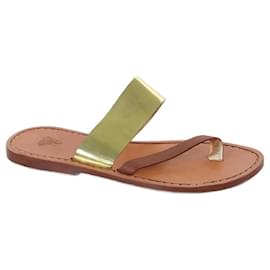 Autre Marque-Leather sandals-Brown