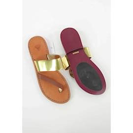 Autre Marque-Sapatos de sandália de couro-Marrom