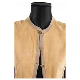 Stouls-sweater/Leather cardigan-Beige