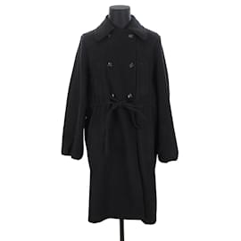 Yves Saint Laurent-Manteau en laine-Noir