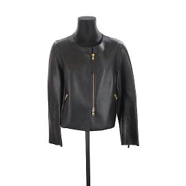 Tara Jarmon Lederjacke Schwarz