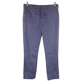 Fendi-Pantaloni chino in cotone-Blu