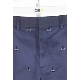 Fendi-Pantaloni chino in cotone-Blu