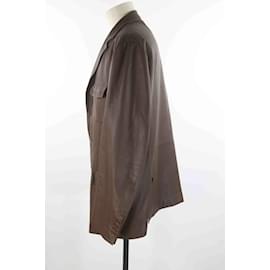 Loro Piana-Leather coat-Dark red