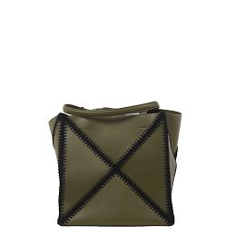 Nanushka Lederhandtasche Khaki