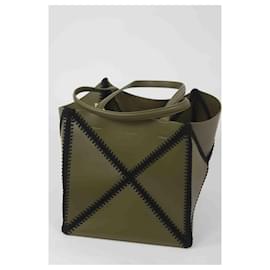 Nanushka-Leather Handbag-Khaki