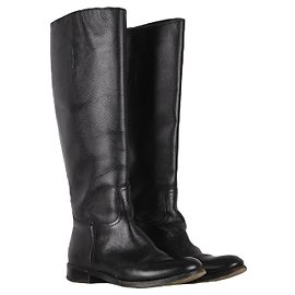 Prada Lederstiefel Schwarz