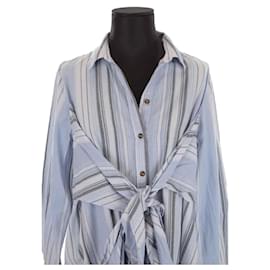 Ganni-vestido de algodão-Azul