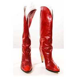 Givenchy-Leather cowboy boots-Red