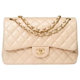 Chanel-Sac Chanel Timeless/Classic in Beige Leather - 101582-Beige