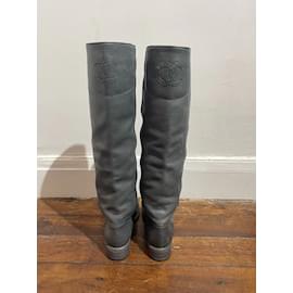 Chanel-CHANEL  Boots T.eu 36 leather-Grey